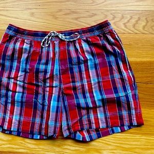 Fun, brooks, brothers plaid, bathing suit! 17 inches long worn once.